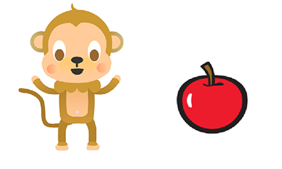 Monkey and apple Sprite